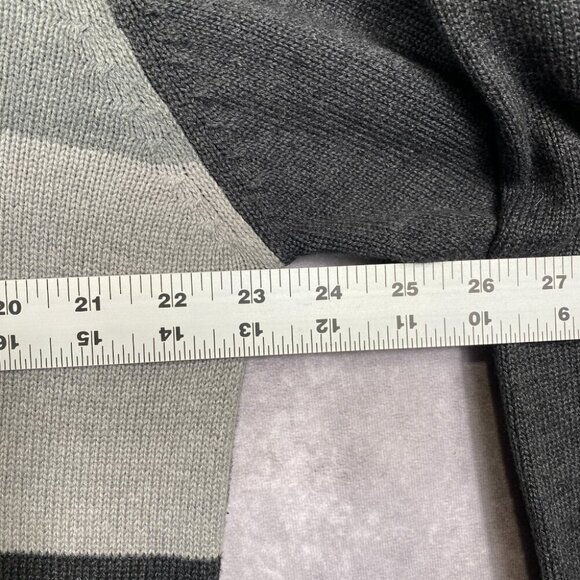 Oscar De La Renta Sweater Mens Large Gray Colorblock Geometric Knit Crewneck - Picture 8 of 8